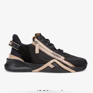 Fendi Flow…used 
Black nylon and suede low-tops